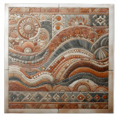 Dekorative Kacheln von Wellen und Sonne (Vorderseite)