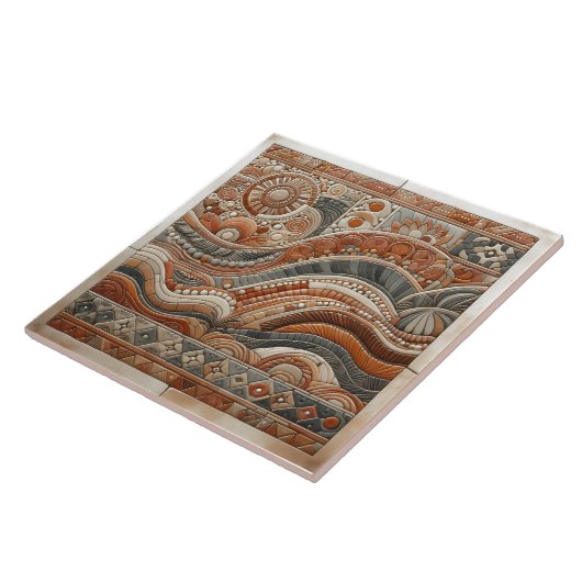 Dekorative Kacheln von Wellen und Sonne (Seite)