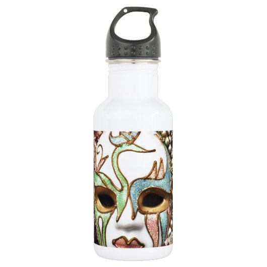 Dekorative Karnevalsmaske Trinkflasche (Vorderseite)