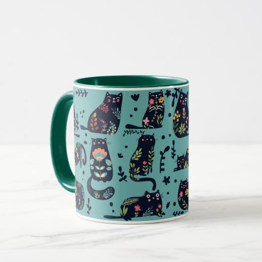 Dekorative Katzen Tasse (Vorderseite Links)