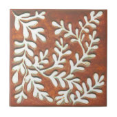 Dekorative Keramik Fliesen, Rost & Weiß-Blätter Fliese (Vorderseite)