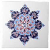 Dekorative Keramik mit blauen und roten Medaillons Fliese (Vorderseite)