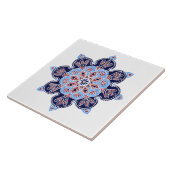 Dekorative Keramik mit blauen und roten Medaillons Fliese (Seite)