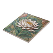 Dekorative Keramik mit weißer Wasserlilie Fliese (Seite)