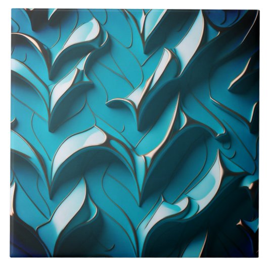 Dekorative Keramik Tile " Türkische Waves VI" Fliese (Vorderseite)
