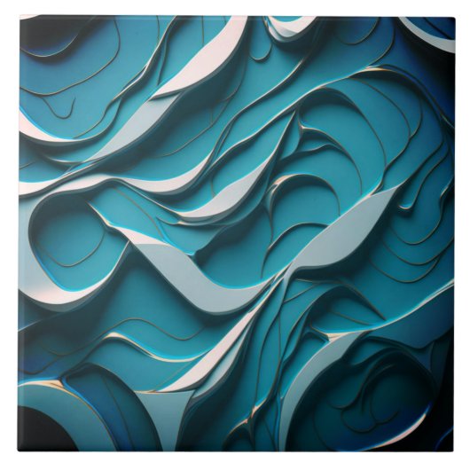 Dekorative Keramik Tile " Türkische Waves VII" Fliese (Vorderseite)