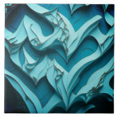 Dekorative Keramik Tile "Türkiswaves IX" Fliese (Vorderseite)