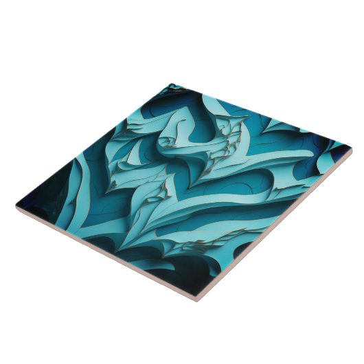 Dekorative Keramik Tile "Türkiswaves IX" Fliese (Seite)