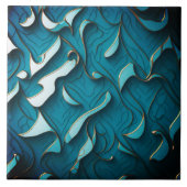 Dekorative Keramik Tile " Türkiswaves V" Fliese (Vorderseite)