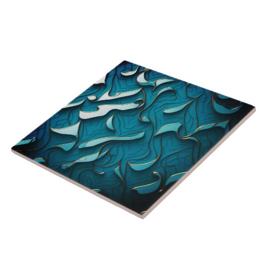 Dekorative Keramik Tile " Türkiswaves V" Fliese (Seite)