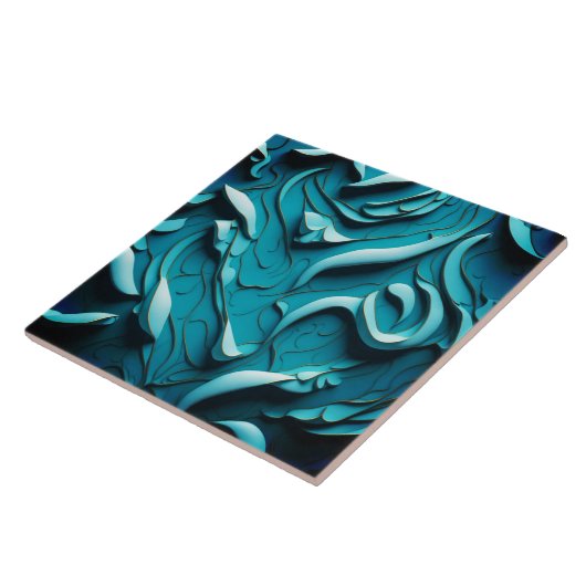 Dekorative Keramik Tile " Türkiswaves XII. Fliese (Seite)