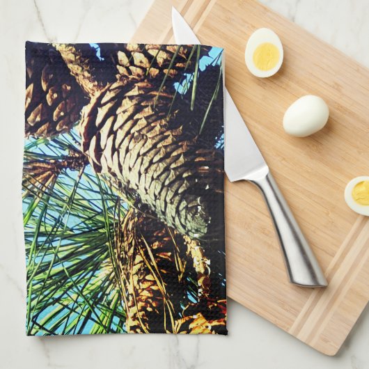 Dekorative Kiefernkone Geschirrtuch (Viertel Falte)