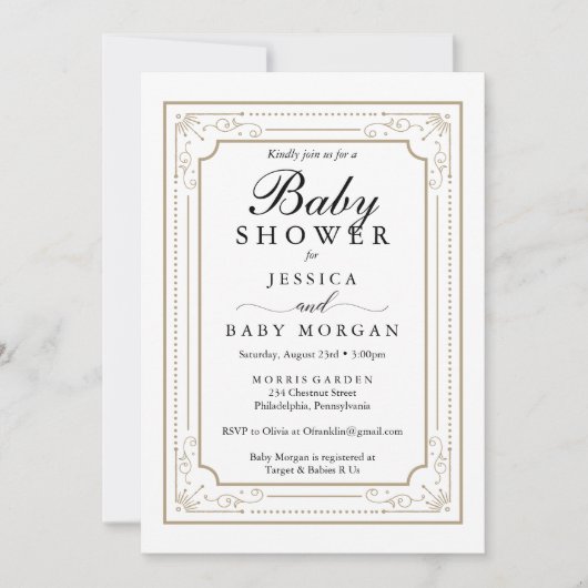 Dekorative Kinderdusche Einladung (Vorderseite)