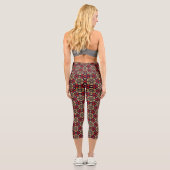 Dekorative Kirschblüten-Muster-Capris Capri Leggings (Rückseite)