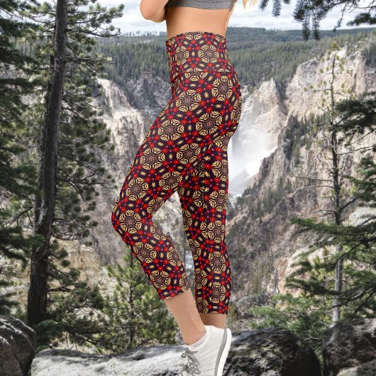 Dekorative Kirschblüten-Muster-Capris Capri Leggings