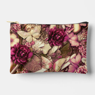 Dekorative Kollagenschmetterlinge und kleine Rose Zubehörtasche
