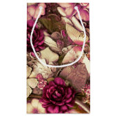 Dekorative Kollagenschmetterlinge und Rose Kleine Geschenktüte (Rückseite)