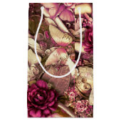 Dekorative Kollagenschmetterlinge und Rose Kleine Geschenktüte (Vorderseite)