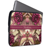 Dekorative Kollagenschmetterlinge und Rose Laptopschutzhülle (Vorne Rechts)