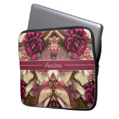 Dekorative Kollagenschmetterlinge und Rose Laptopschutzhülle (Vorderseite Links)