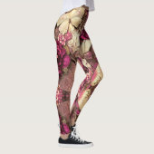 Dekorative Kollagenschmetterlinge und Rose Legging Leggings (Rechts)