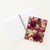 Dekorative Kollagenschmetterlinge und Rose Notizblock (Innenseite)