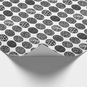 Dekorative Kreise - Schwarz und Weiß Geschenkpapier