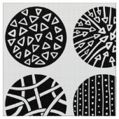 Dekorative Kreise - Schwarzweiss Stoff (Nahaufnahme)