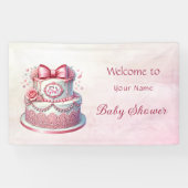 Dekorative Kuchen Pink Bow Baby Dusche Banner (Horizontal)