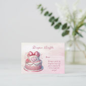 Dekorative Kuchen Pink Bow Babydusche Umschließung Begleitkarte (Stehend Vorderseite)