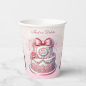 Dekorative Kuchen Pink Bow Paper Cups Pappbecher (Links)