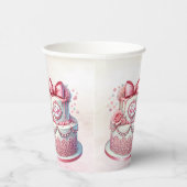 Dekorative Kuchen Pink Bow Paper Cups Pappbecher (Rechts)