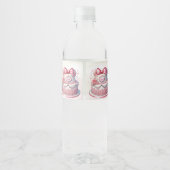 Dekorative Kuchen Pink Bow Wasser Flasche Etikett (Rückseite)