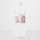 Dekorative Kuchen Pink Bow Wasser Flasche Etikett (Vorderseite)