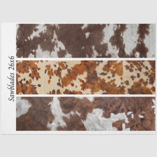 Dekorative Kuhhaut-Handsäge-Panel-Designs im rusti Seidenpapier (Vorderseite)