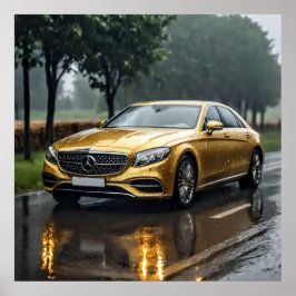 Dekorative Kunst - Autofahren im Regen 1 Poster