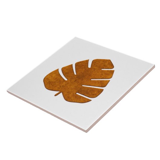 Dekorative Kupferschau Monstera Leaf Keramik Tile Fliese (Seite)