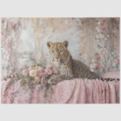 Dekorative Landschaft Leopard Romantisch Rosa Flor Seidenpapier (Vorderseite)
