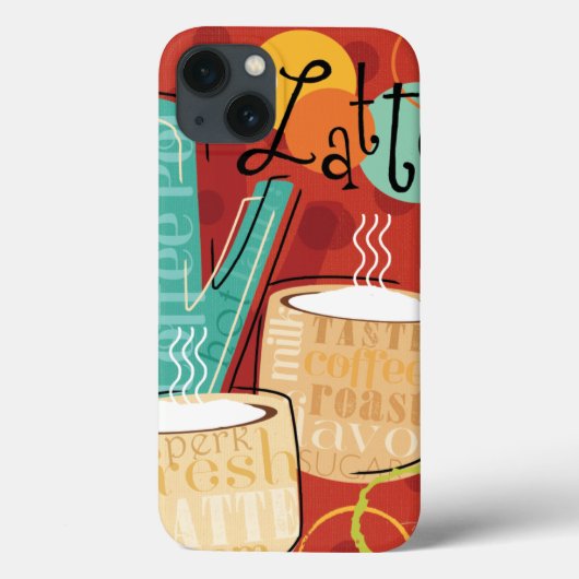Dekorative Latte Pot und Cups Case-Mate iPhone Hülle (Rückseite)