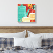 Dekorative Latte Pot und Cups Leinwanddruck (Insitu (Schlafzimmer))