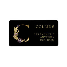 DEKORATIVE LETTER C mit dem Pumpkin-Monogramm-Etik Adressaufkleber