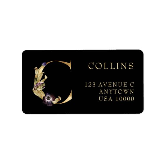 DEKORATIVE LETTER C mit dem Pumpkin-Monogramm-Etik Adressaufkleber (Vorne)