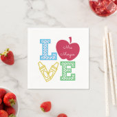 Dekorative Liebe-Skript zurück auf das Monogramm d Serviette (Beispiel)