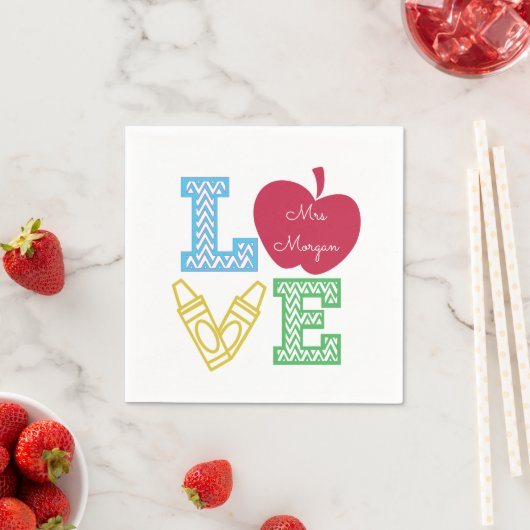 Dekorative Liebe-Skript zurück auf das Monogramm d Serviette (Beispiel)