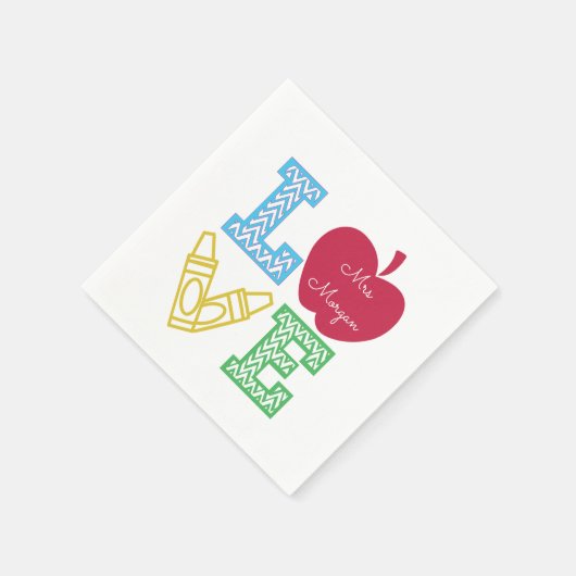 Dekorative Liebe-Skript zurück auf das Monogramm d Serviette (Ecke)