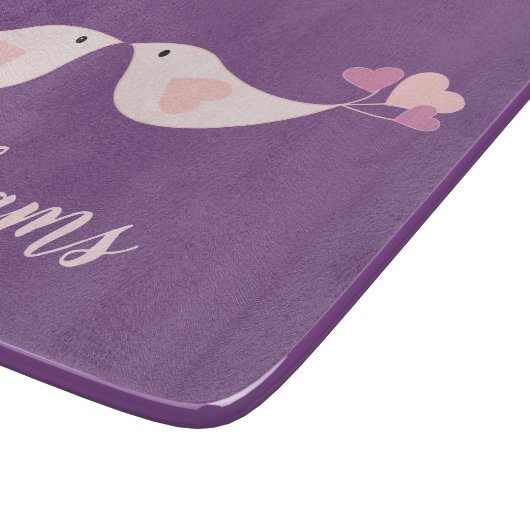 Dekorative Liebesvögel Schneidebrett (Ecke)