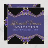 Dekorative Lila Probe Abendessen Einladungen (Vorne/Hinten)