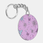 Dekorative Lila und blaue Schmetterlinge Schlüsselanhänger (Vorderseite links)