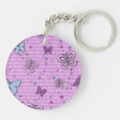 Dekorative Lila und blaue Schmetterlinge Schlüsselanhänger (Rückseite)