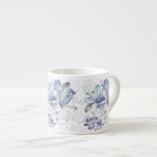 Dekorative Lilies Espressotasse (Vorderseite Rechts)